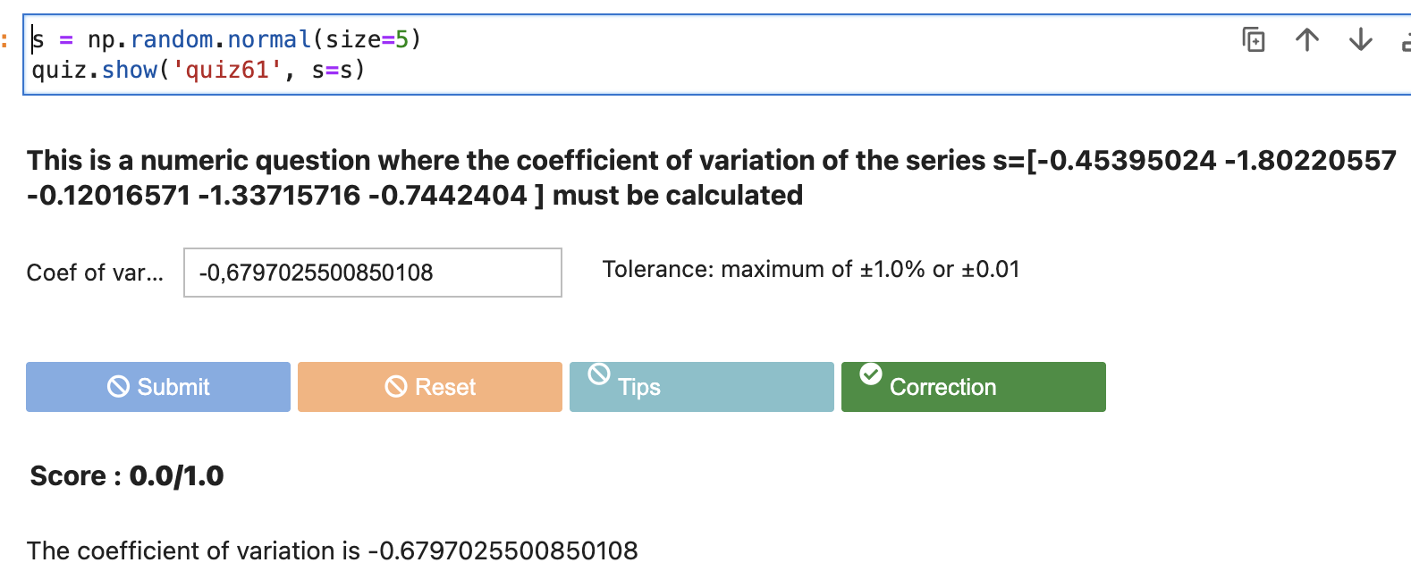 Quiz example